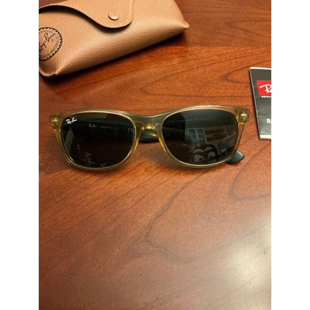 Ray-Ban RB2132 New Wayfarer 945 Honey / Black 55☐18 Sunglasses w/ NEW Lenses 45